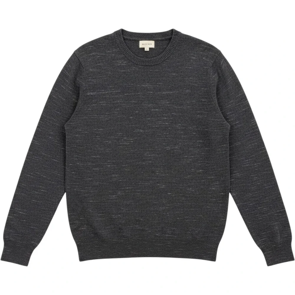 Billy Reid Gray 100% Extrafine Merino Wool‎ Crewneck Sweater Large Made in Italy